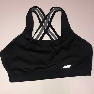 Black sports bra w/ grey details